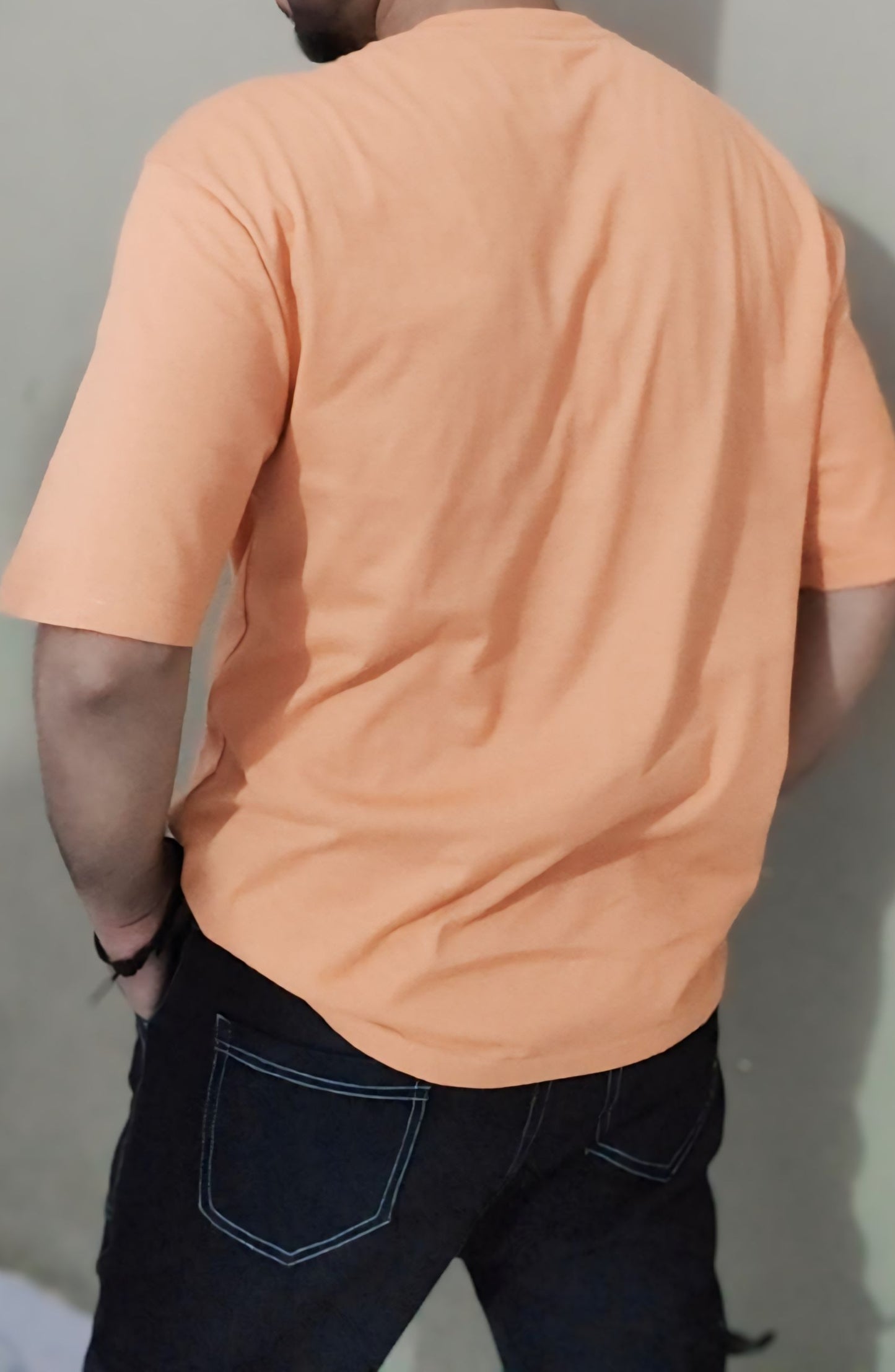 Orange Essence Over Sized Plain Cotton T-Shirt